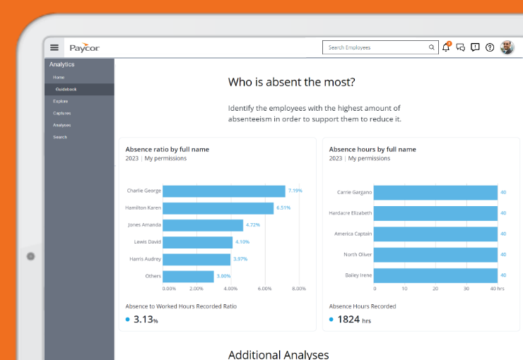 paycor product screenshot of leave management