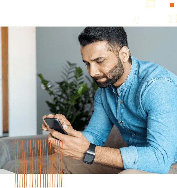 man using smartphone