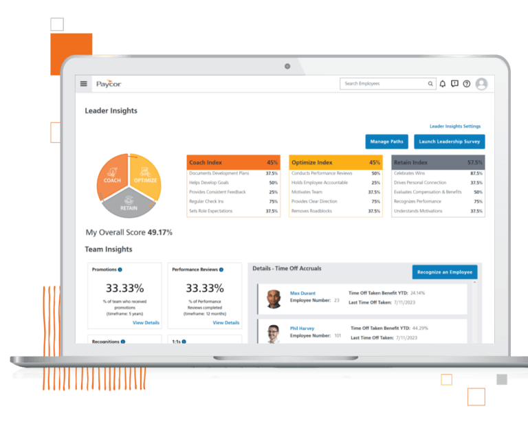 Paycor COR Leadership Framework leader insights example