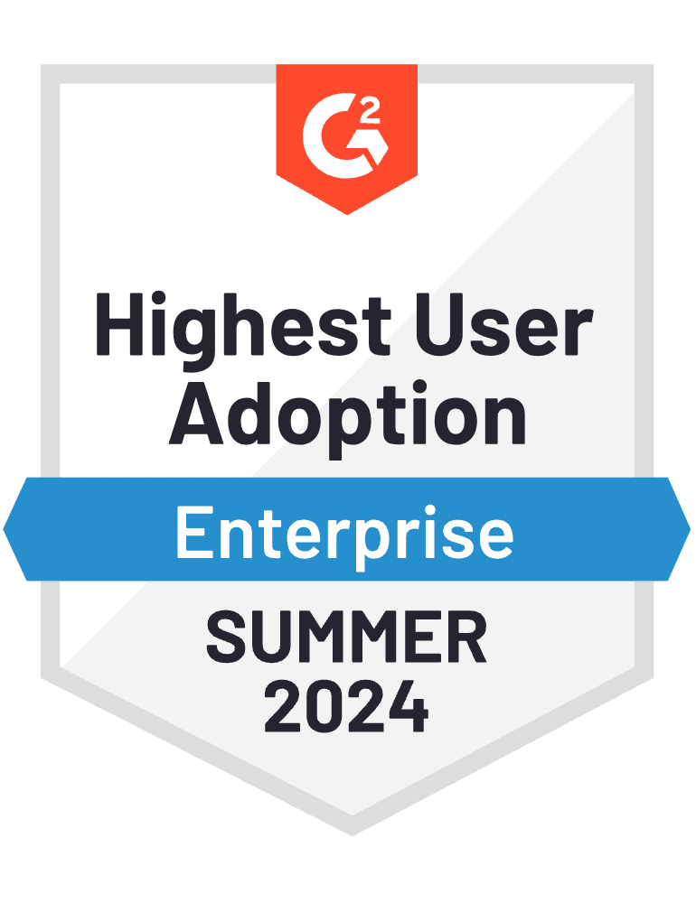 g2 2024 badge - higher user adoption enterprise