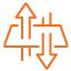 orange icon arrows up and down