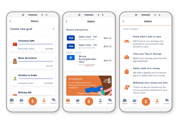 paycor mobile financial wellness screenshot