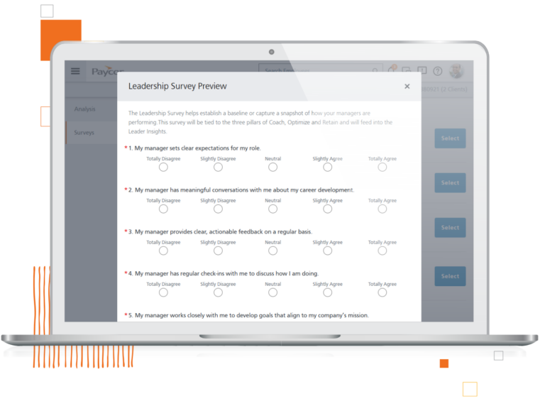 Paycor Pulse Survey Dashboard interface on desktop
