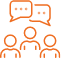icon people with talk bubbles