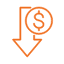 orange icon arrow down
